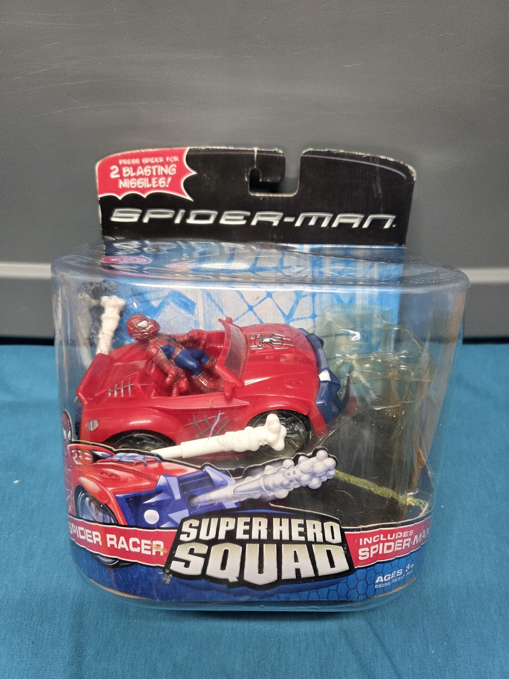 2007 Marvel Super Hero Squad Spider Racer Car with 2" Spider-Man Figure
